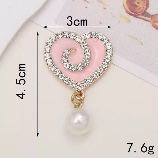 FS3310- Heart Diamonds Charms, Love - shaped Diamond - studded Pendant