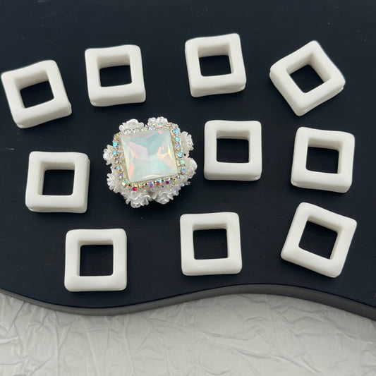 FS2497-17¡Á23mm Solid Color White Cube Beads Fit For Beadable Pens