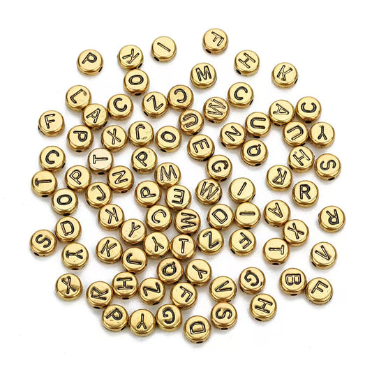 FS2661- 6.7mm Horizontal Hole Letter Beads/Not Pen-Passable