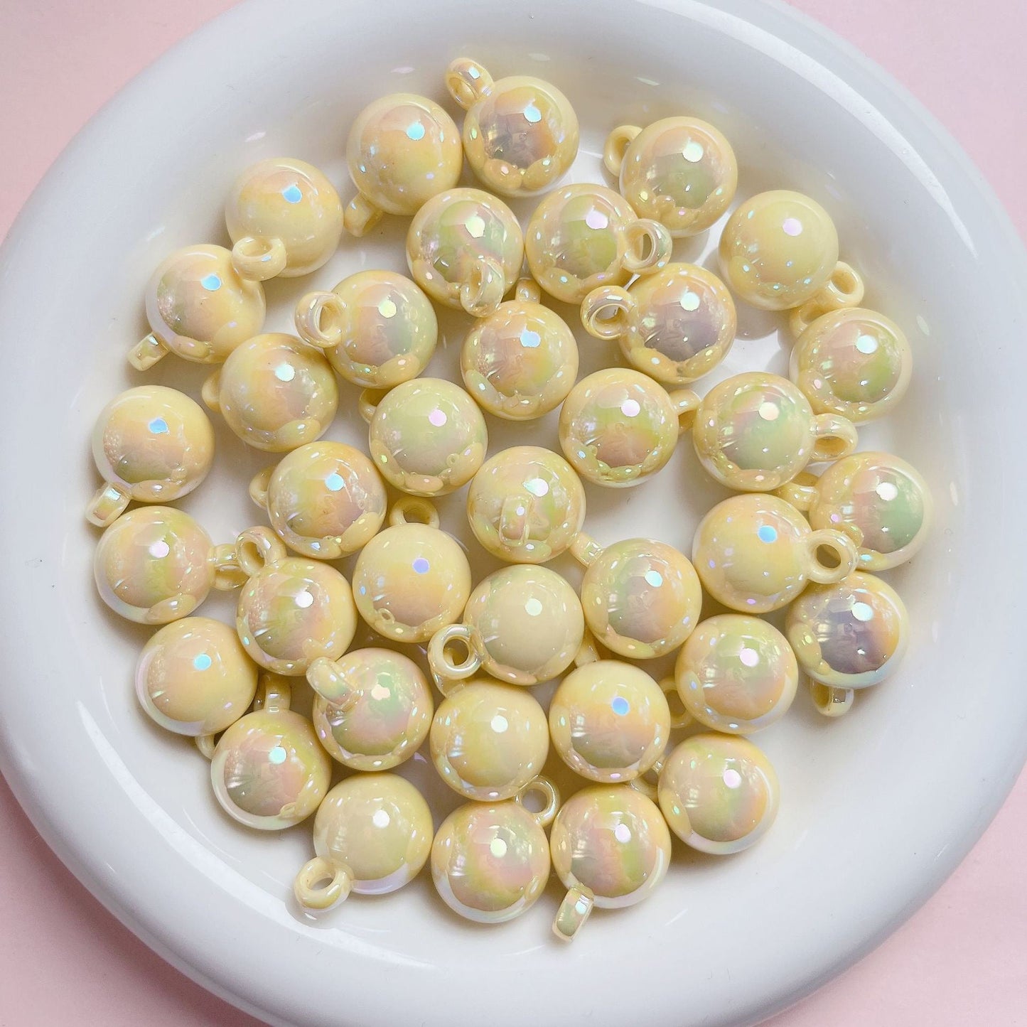 FS2385-16MM Glowing Solid Color Dangle Acrylic Beads For Making Car Hangers