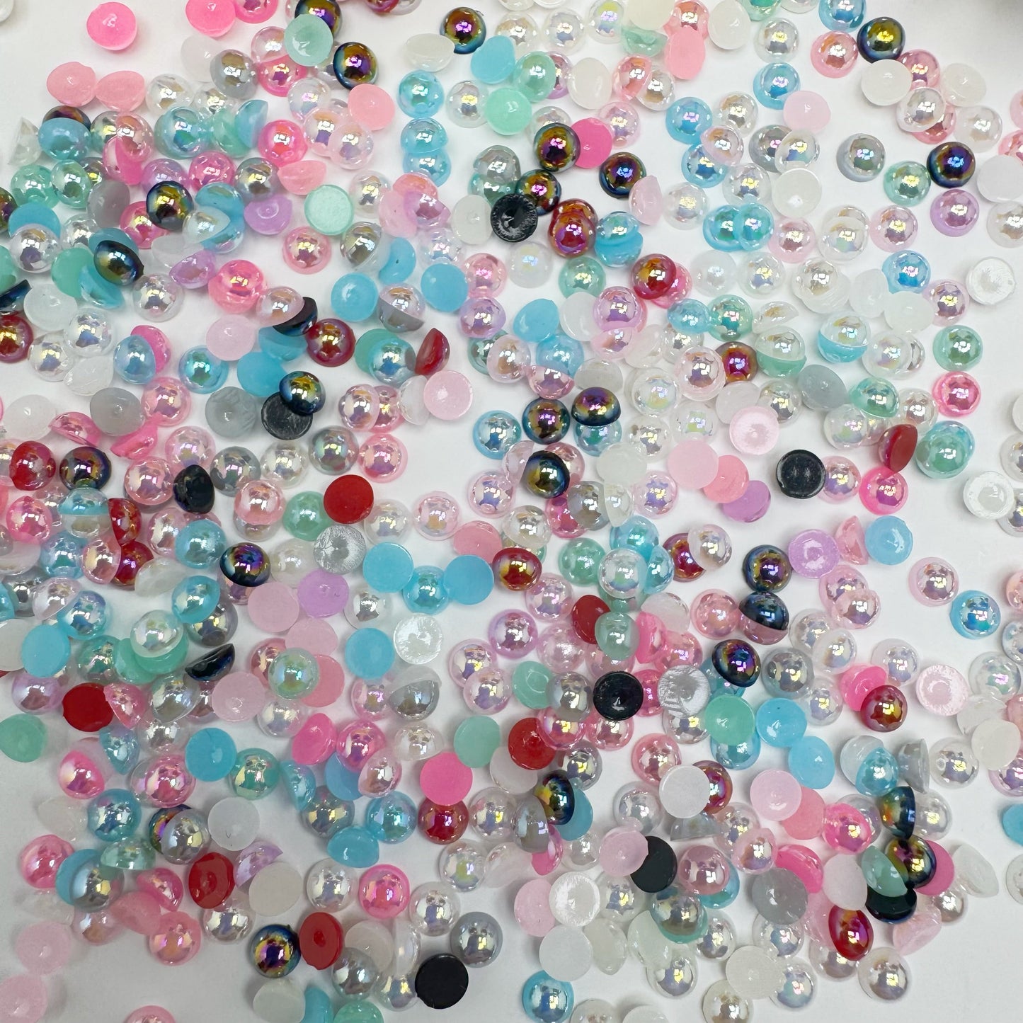 FS3639-4mm AB Half Pearl Looking Half Acrylic Pearl Patch For Making Fancy Beads Or Fancy Pen