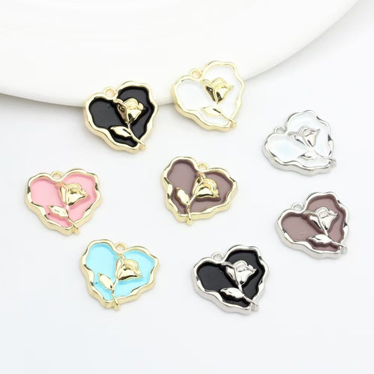 FS4386- Rose Heart Alloy Beads