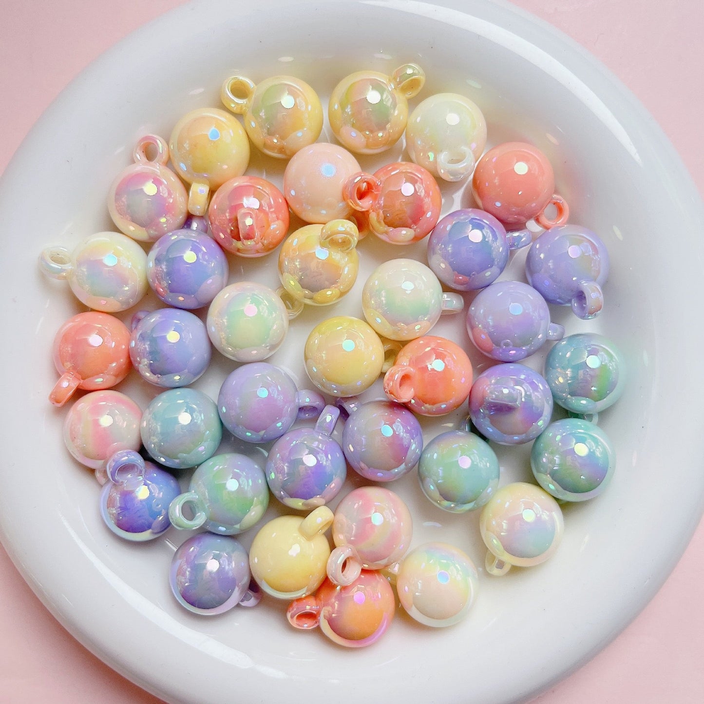 FS2385-16MM Glowing Solid Color Dangle Acrylic Beads For Making Car Hangers