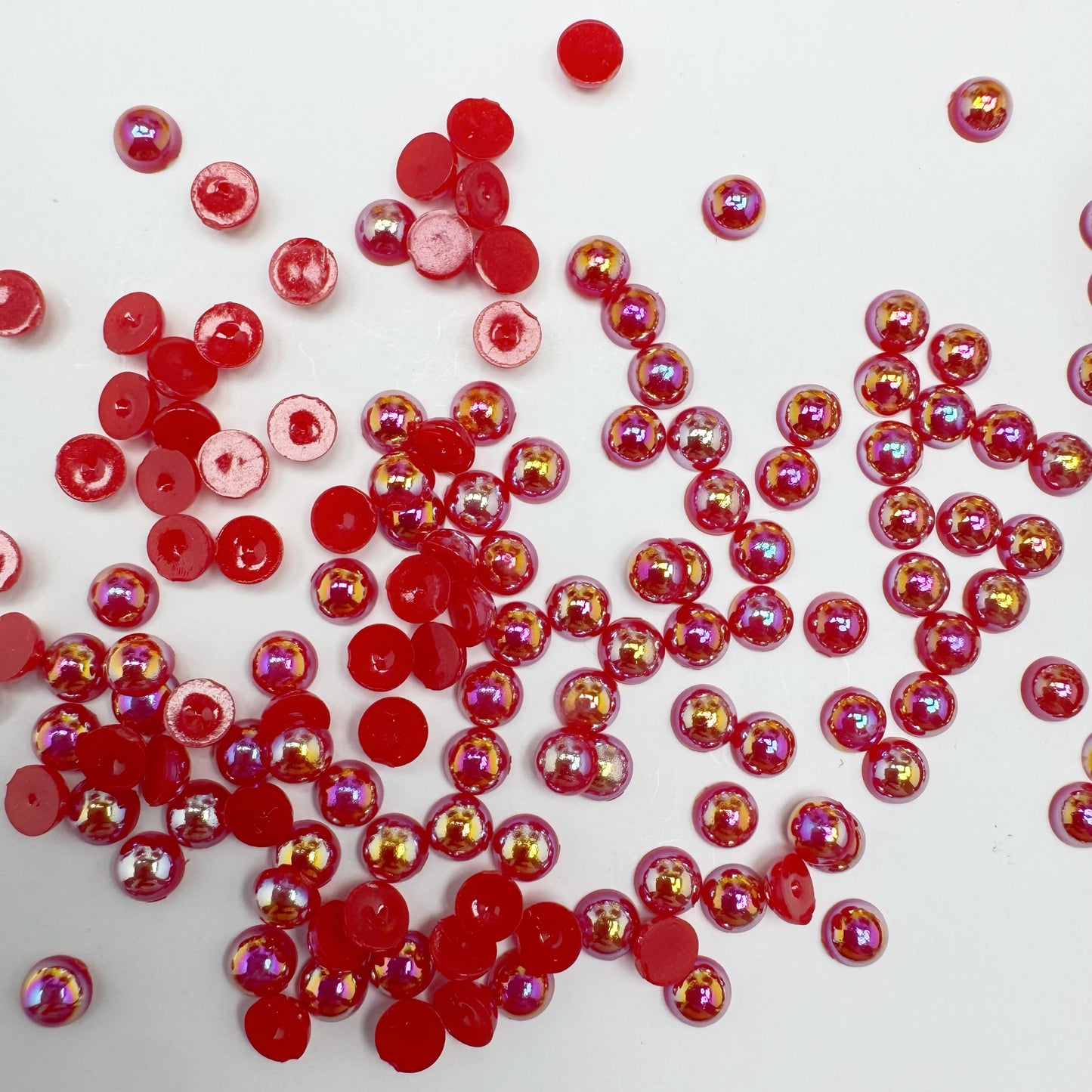 FS3639-4mm AB Half Pearl Looking Half Acrylic Pearl Patch For Making Fancy Beads Or Fancy Pen