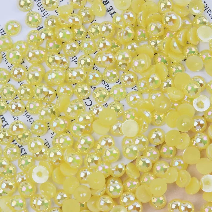 FS3639-4mm AB Half Pearl Looking Half Acrylic Pearl Patch For Making Fancy Beads Or Fancy Pen