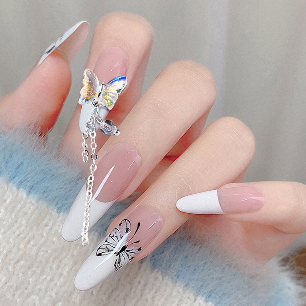 FS2732-1.2¡Á4.2cm AB Color Butterfly Nail Charms For Making Fancy Beads Or Fancy Pen