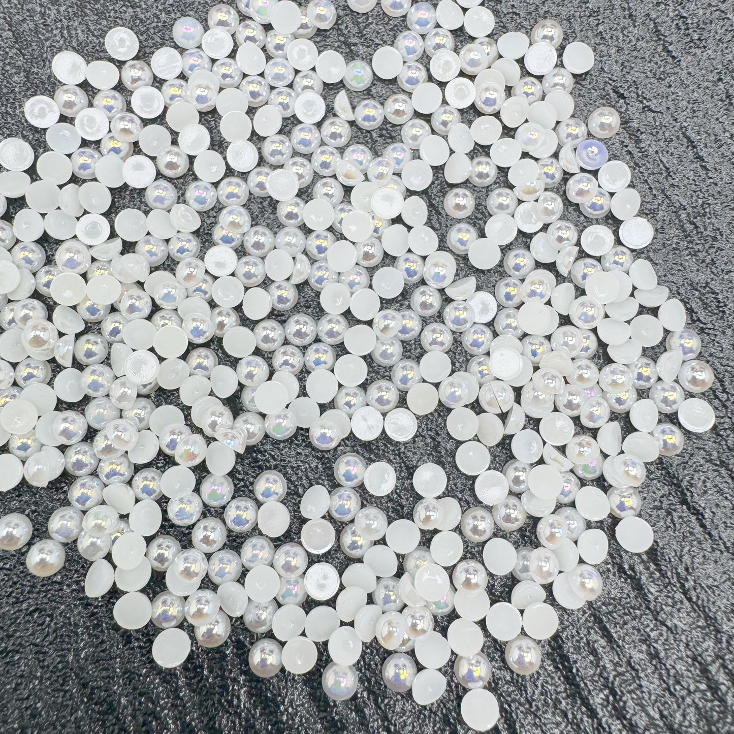 FS3639-4mm AB Half Pearl Looking Half Acrylic Pearl Patch For Making Fancy Beads Or Fancy Pen