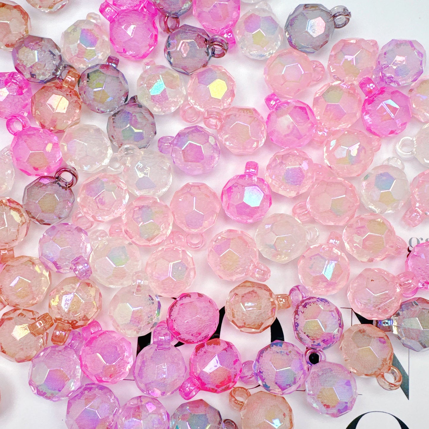 FS3930-16mm Clear Football Shape Bubble Acrylic Dangle Charms Beads For Making Car Hanger