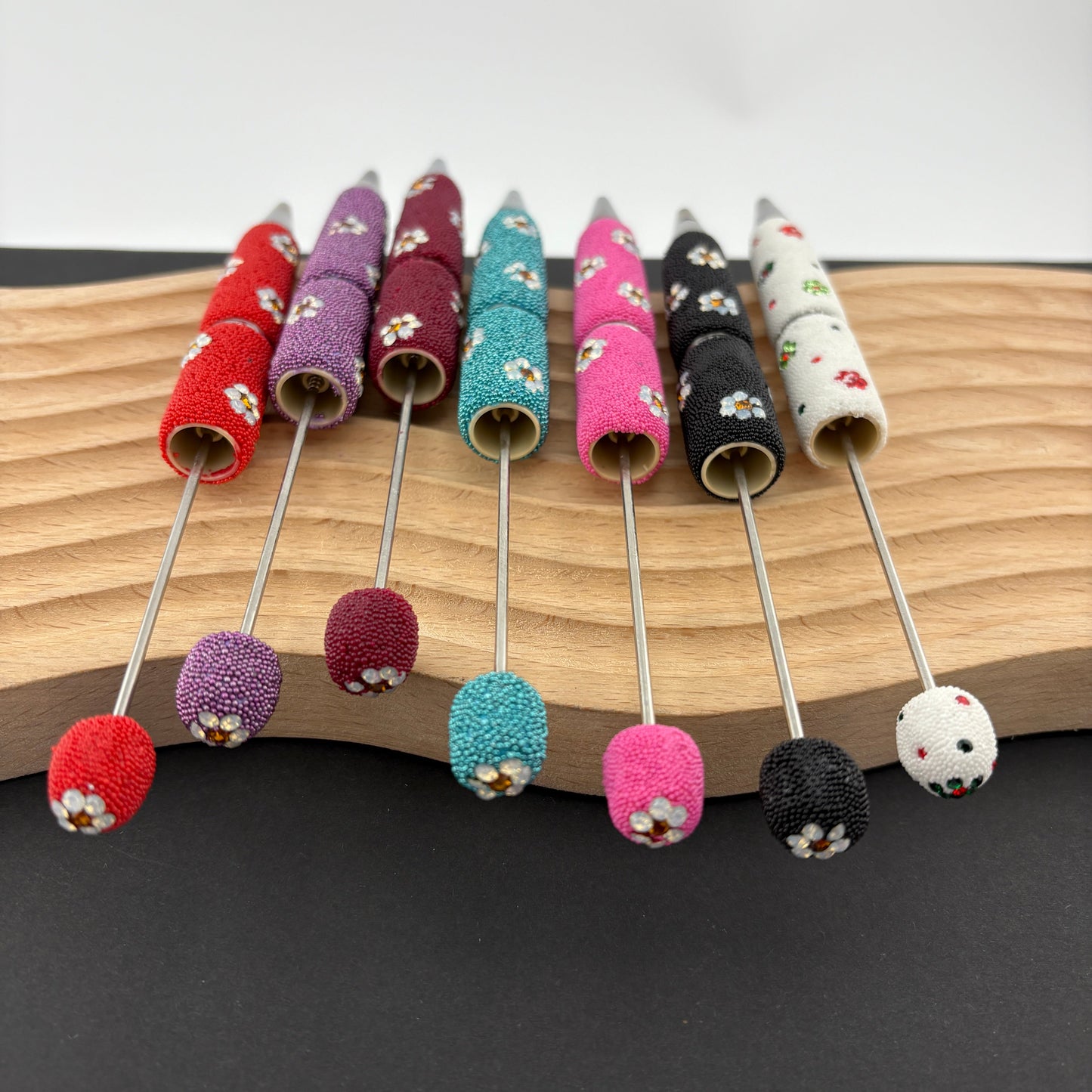 FS2494- Mini Glass Beads and Diamonds Flower Pens