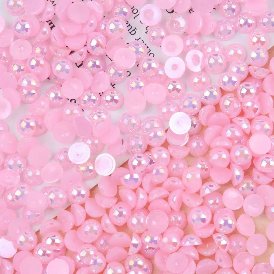 FS3639-4mm AB Half Pearl Looking Half Acrylic Pearl Patch For Making Fancy Beads Or Fancy Pen