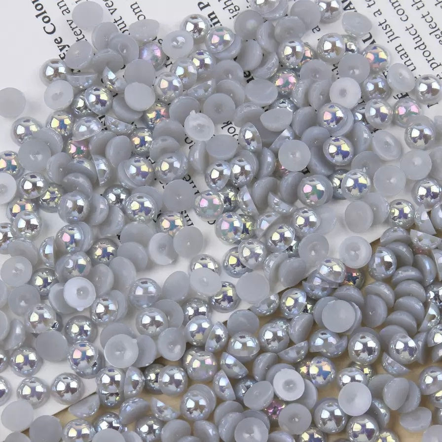FS3639-4mm AB Half Pearl Looking Half Acrylic Pearl Patch For Making Fancy Beads Or Fancy Pen