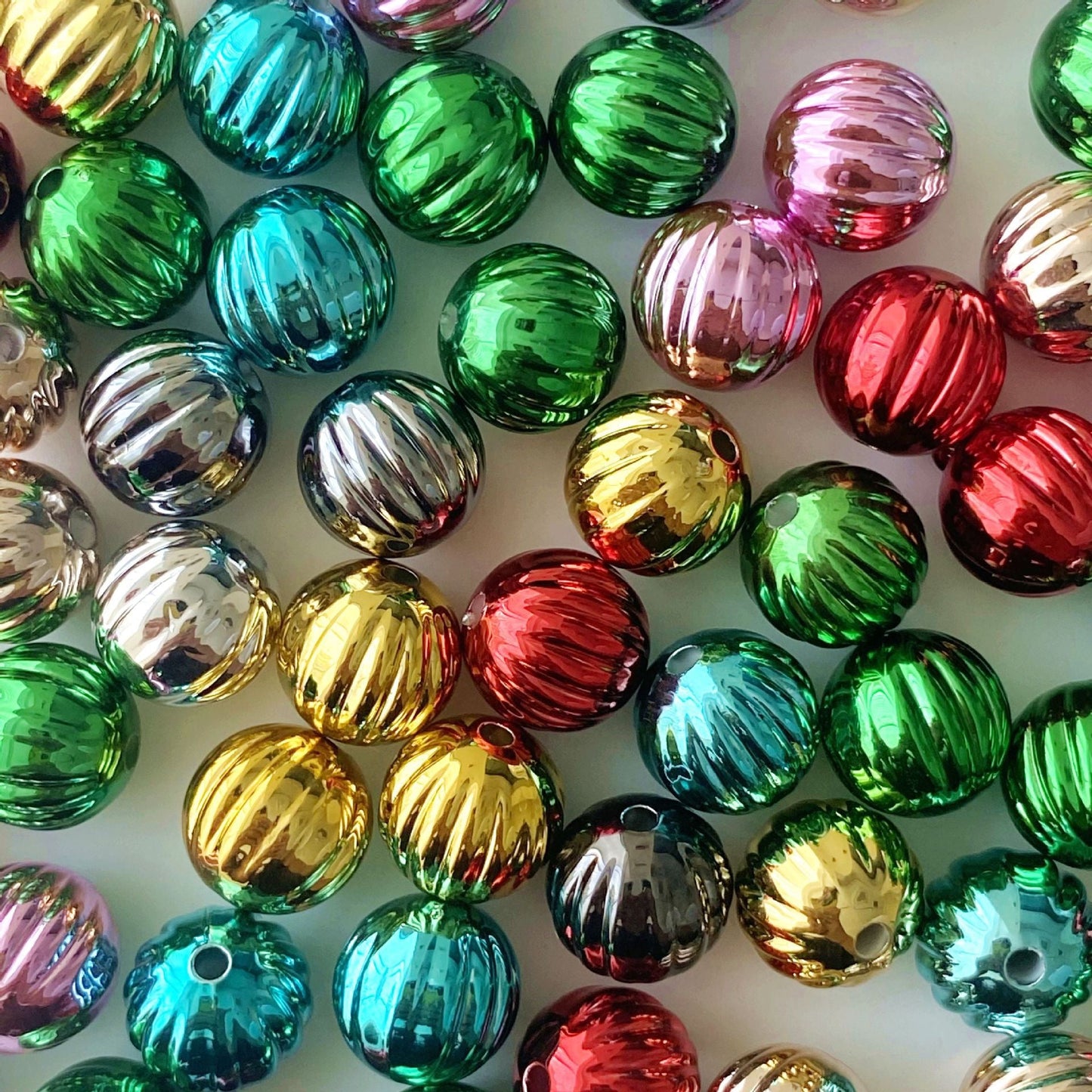 FS0425-16MM Metallic UV Shiny Acrylic Beads Fit For Beadable Pens