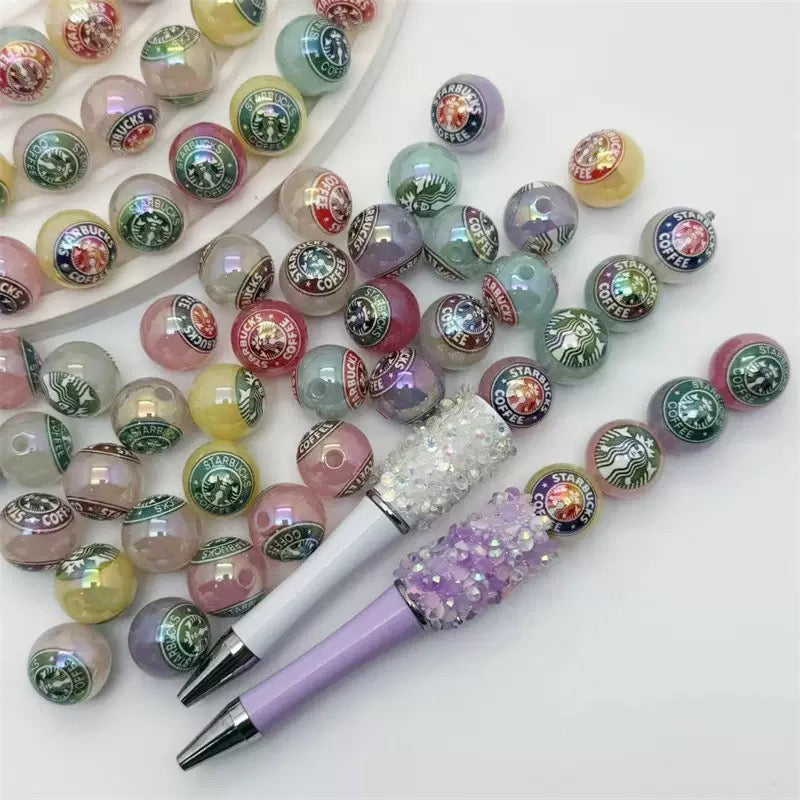 FS4254-16mm UV Coating Star Bucks Acrylic Beads Fit For Beadable