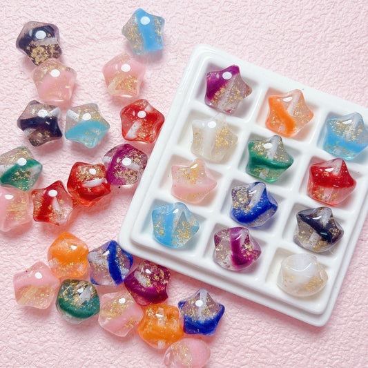 FS1699-20mm*19mm Gold Foil Resin Beads Fit For Beadable Pens