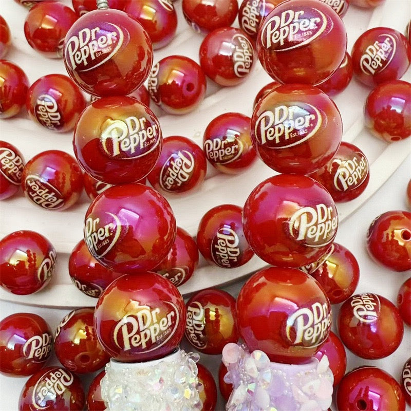 FS4263-16Mm Printed UV Coating Acrylic Beads Fit For Beadable Pens
