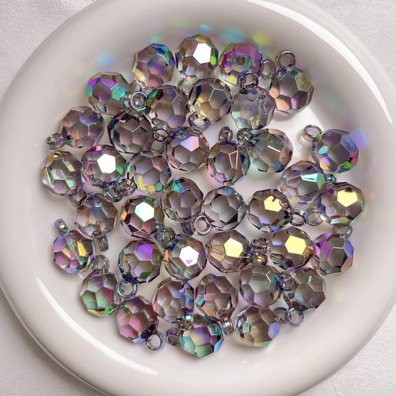 FS1565-16MM Colorful UV Multi faceted Football Dangle Hnanging Beads For Making Car Hangers