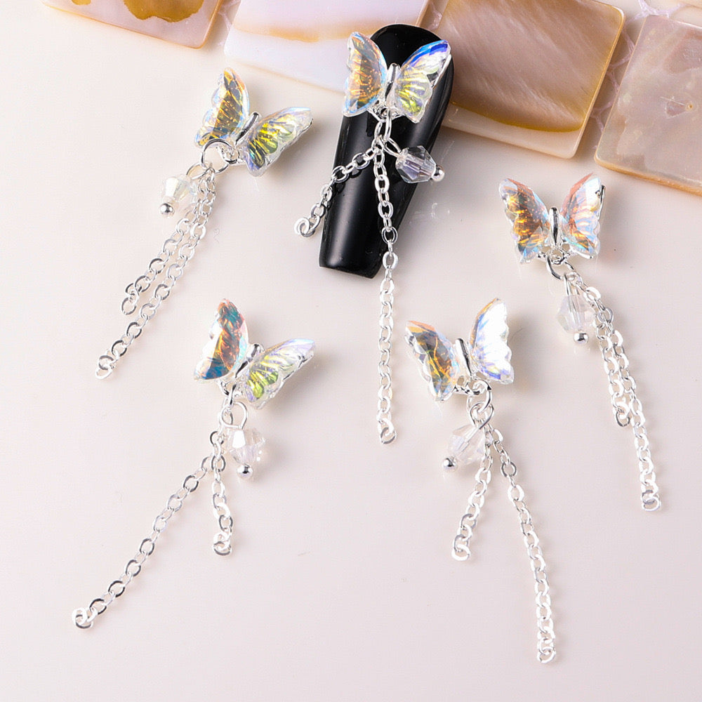 FS2732-1.2¡Á4.2cm AB Color Butterfly Nail Charms For Making Fancy Beads Or Fancy Pen