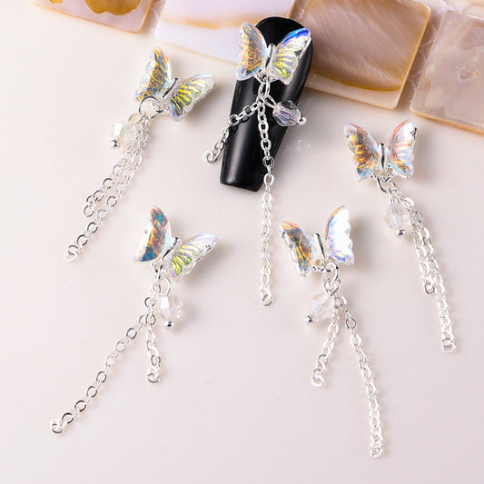 FS2732-1.2¡Á4.2cm AB Color Butterfly Nail Charms For Making Fancy Beads Or Fancy Pen