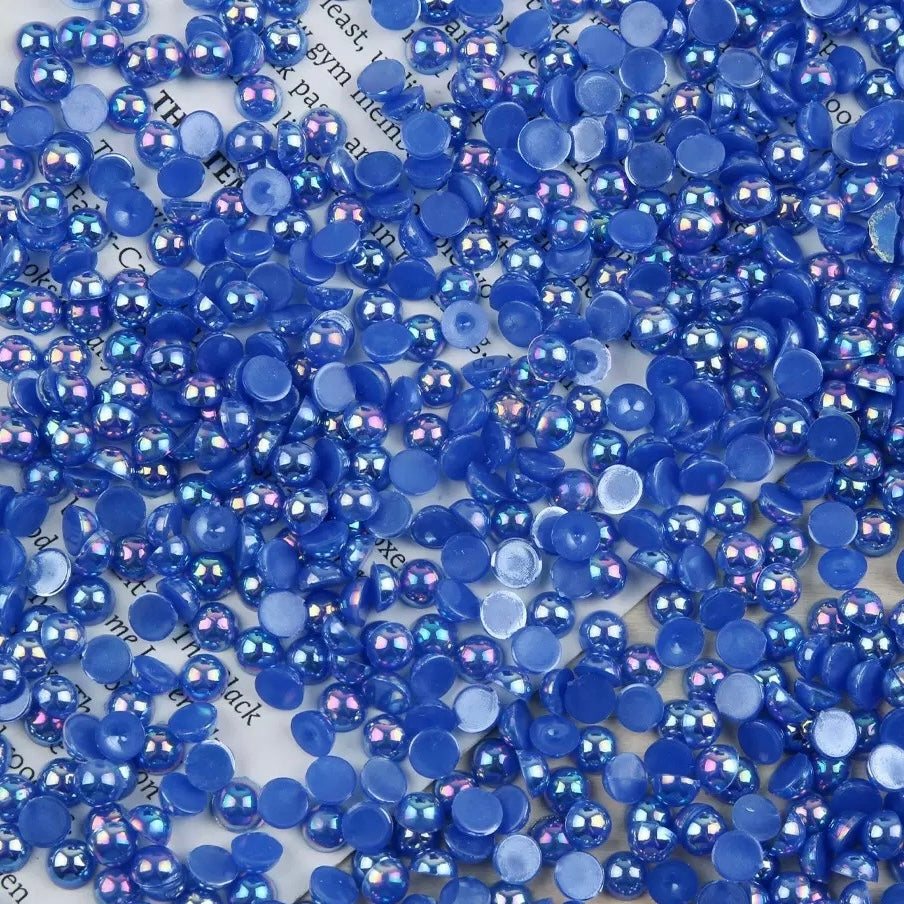 FS3639-4mm AB Half Pearl Looking Half Acrylic Pearl Patch For Making Fancy Beads Or Fancy Pen