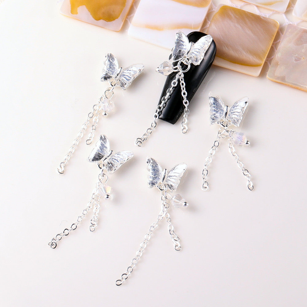 FS2732-1.2¡Á4.2cm AB Color Butterfly Nail Charms For Making Fancy Beads Or Fancy Pen