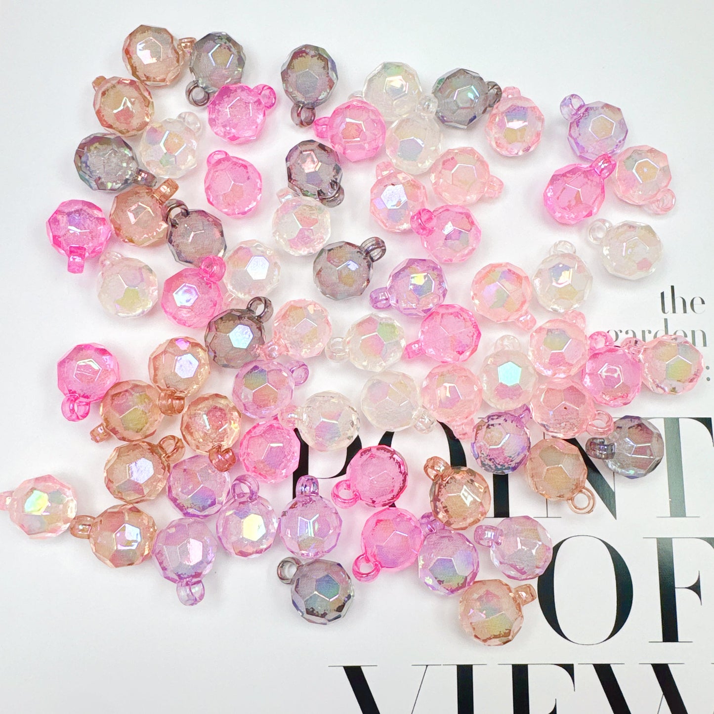 FS3930-16mm Clear Football Shape Bubble Acrylic Dangle Charms Beads For Making Car Hanger