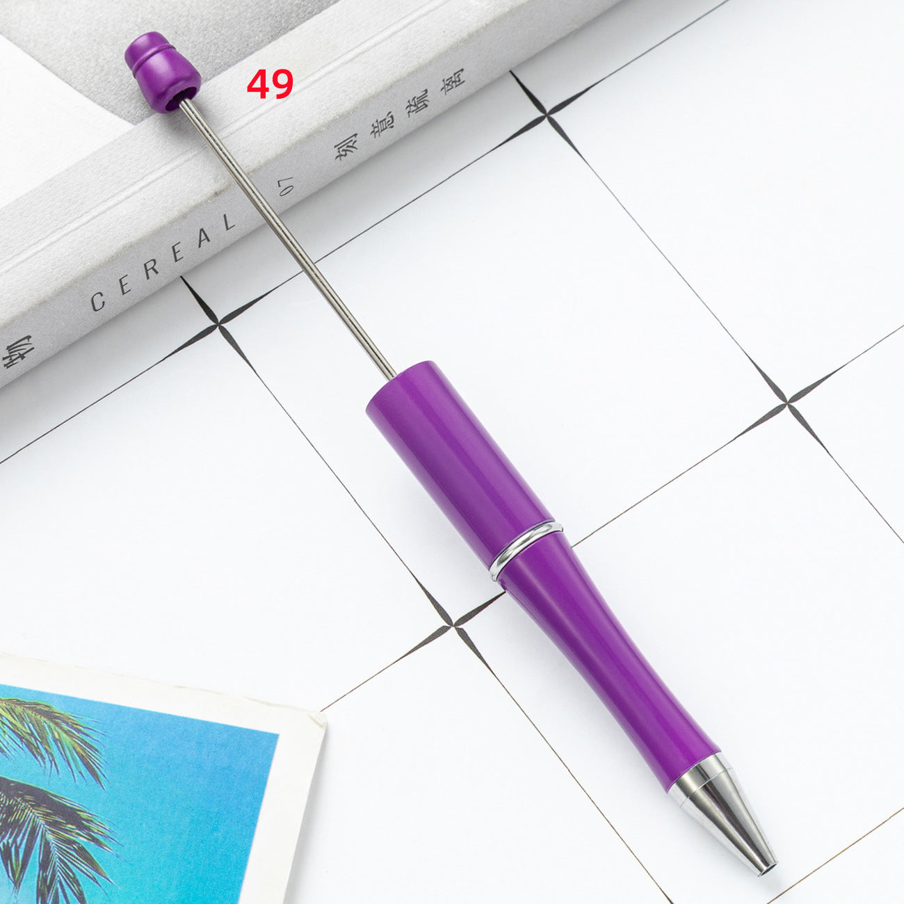 FS2342-10 Pieces Solid Color Plastic beadable Pens
