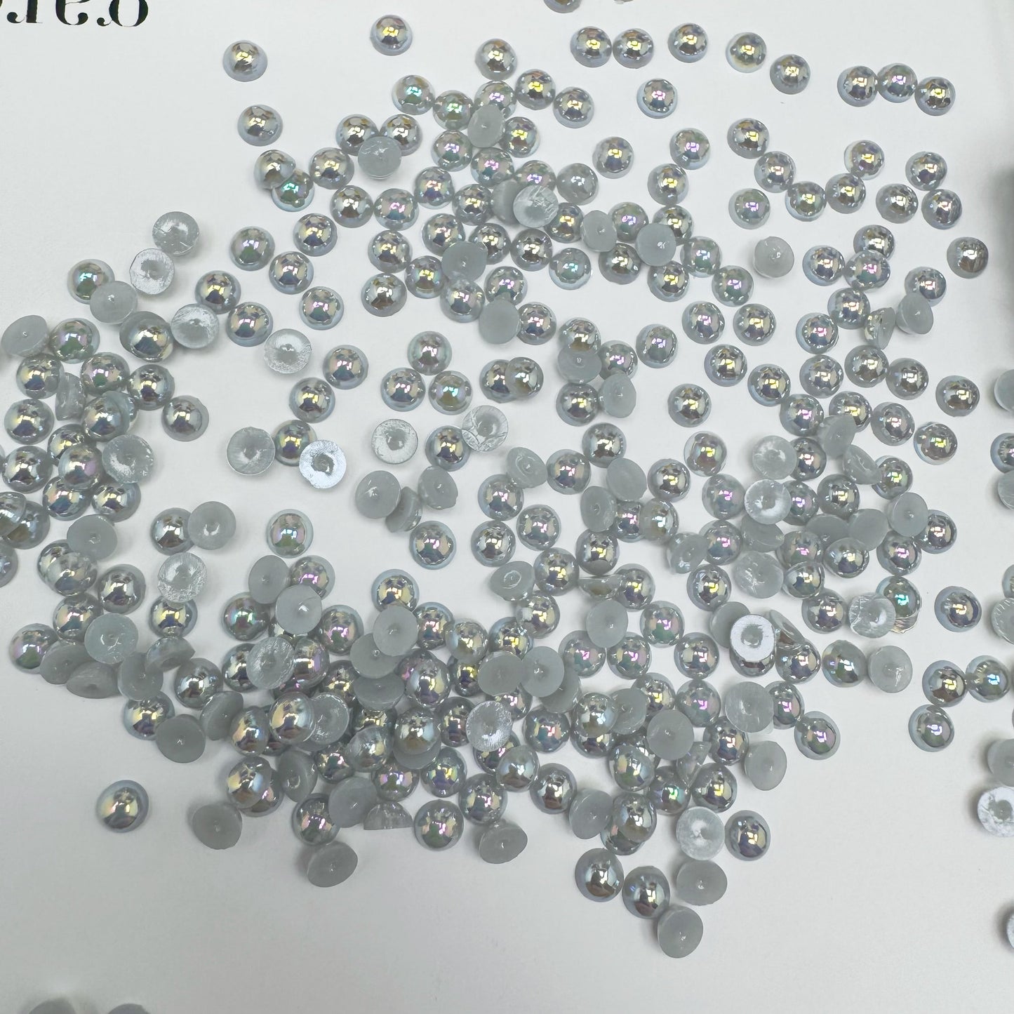 FS3639-4mm AB Half Pearl Looking Half Acrylic Pearl Patch For Making Fancy Beads Or Fancy Pen