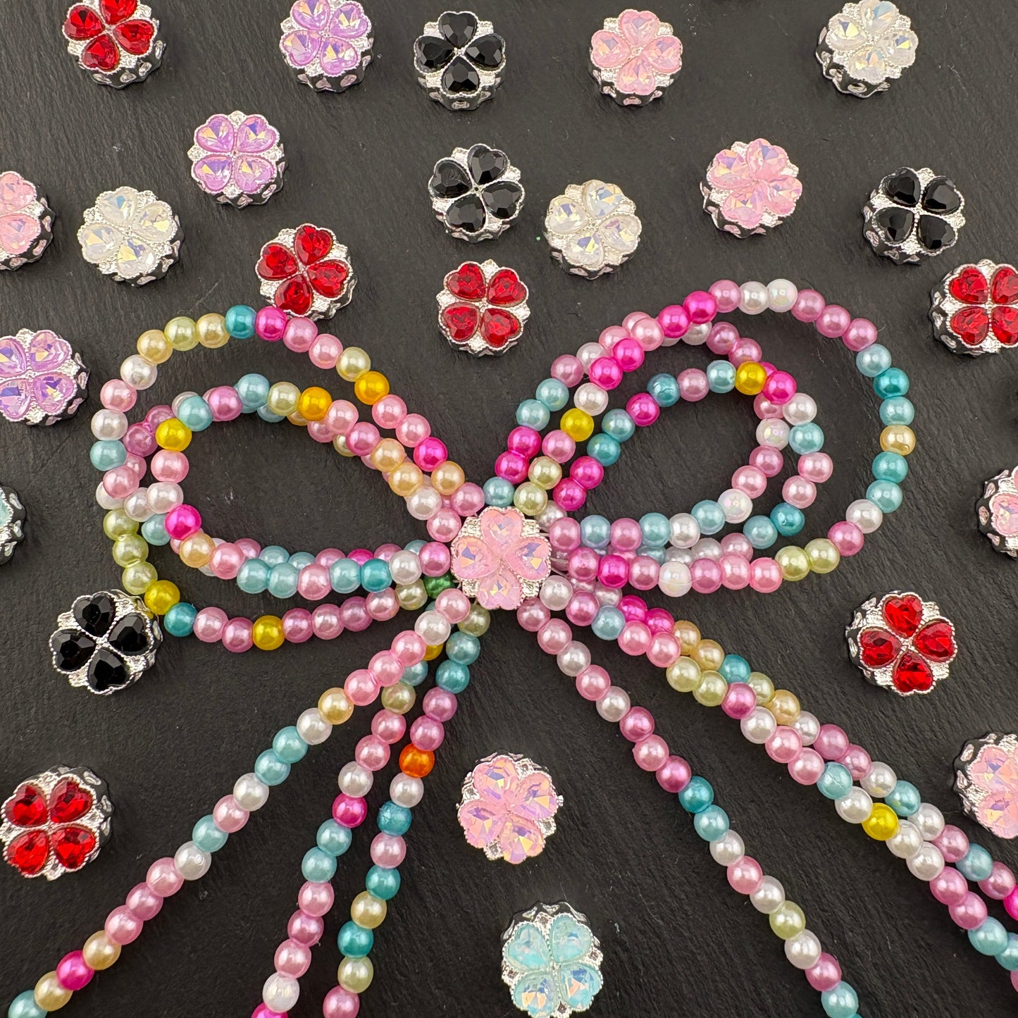 FS2480- 12mm 8 Hole Alloy Heart clover Beads