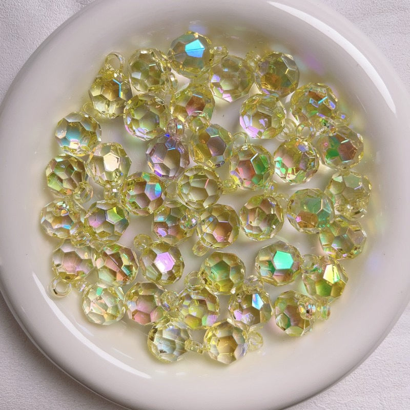 FS1565-16MM Colorful UV Multi faceted Football Dangle Hnanging Beads For Making Car Hangers