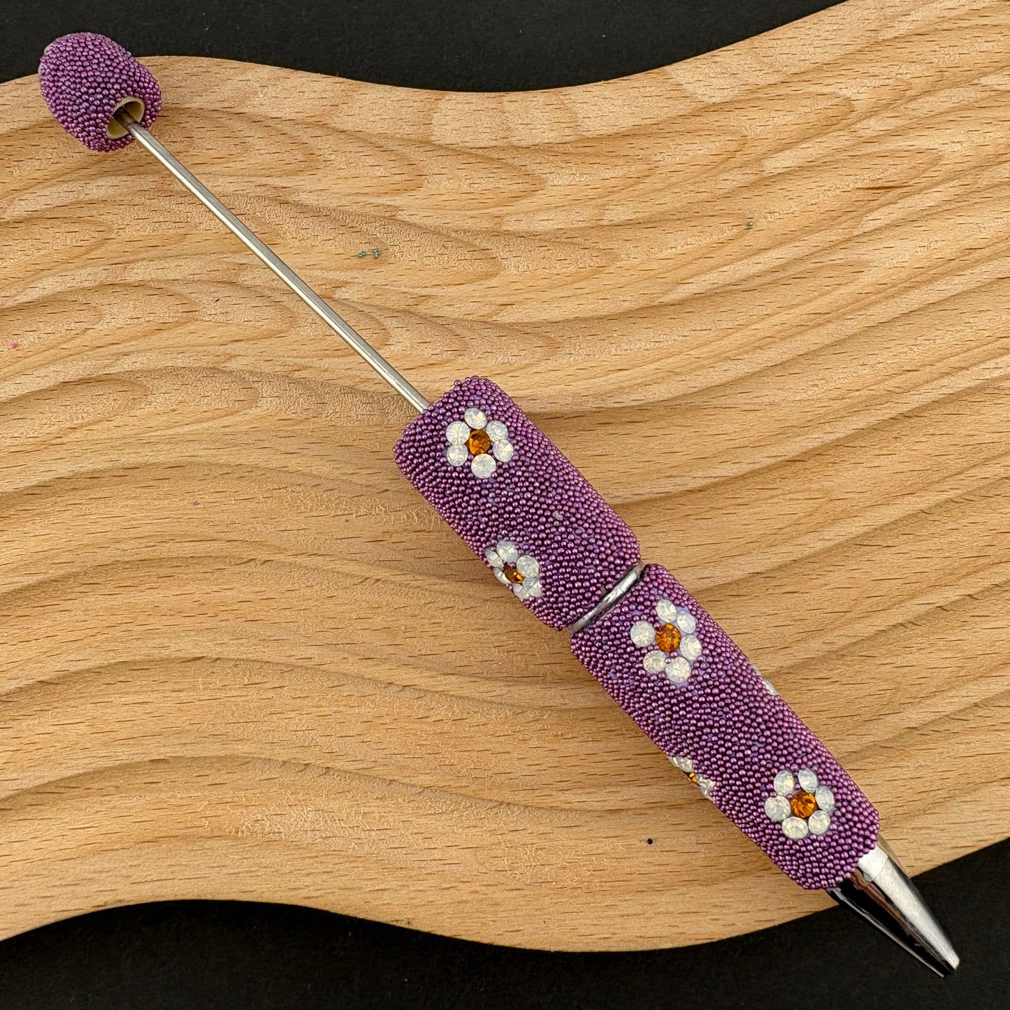 FS2494- Mini Glass Beads and Diamonds Flower Pens