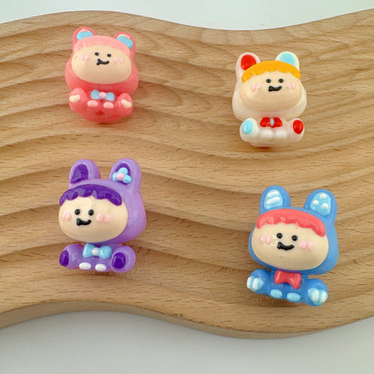 FS3046-Mixed Color Cute Doll Hand Painted Acrylic Beads Fit For Beadable Pens