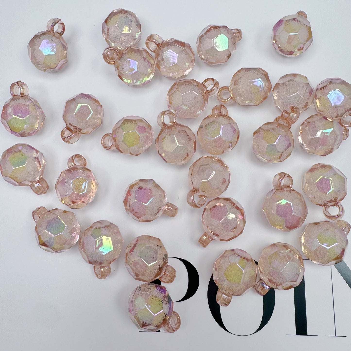 FS3930-16mm Clear Football Shape Bubble Acrylic Dangle Charms Beads For Making Car Hanger