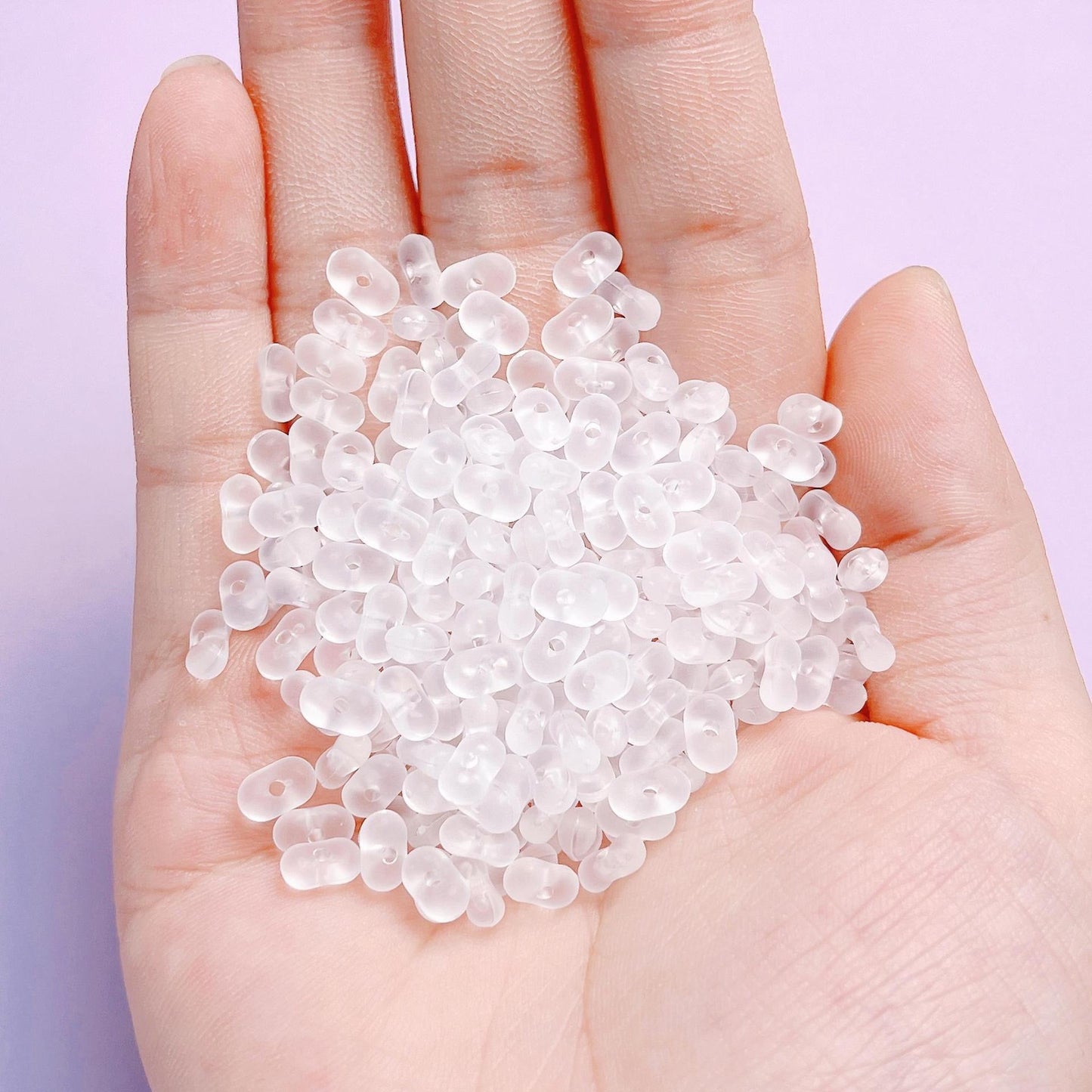 FS2381-3¡Á6mm Clear Frosted Peanut Acrylic Beads For Making Key Chain