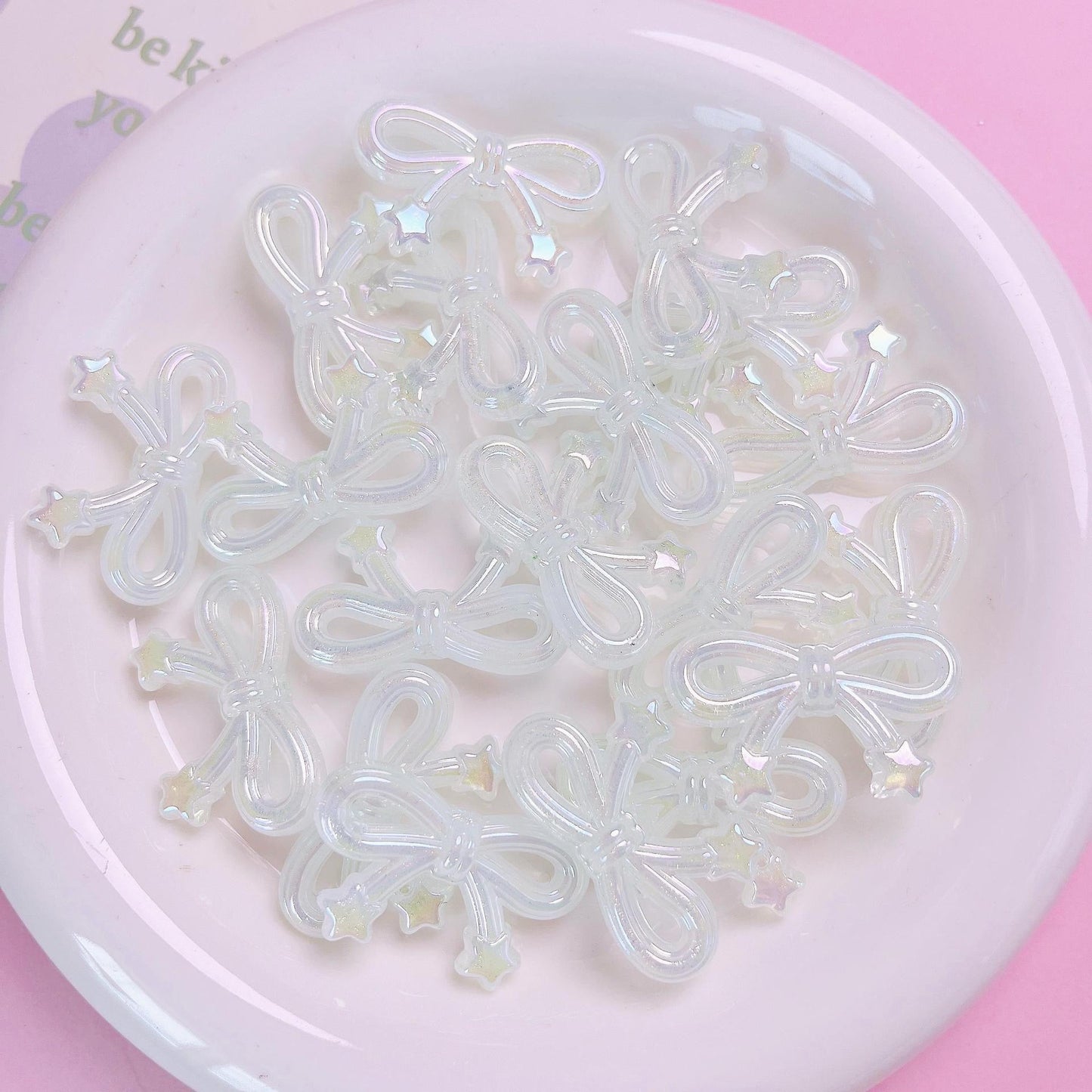 FS1652-Five Cornered Jelly Colored Butterfly Bow Acrylic Beads