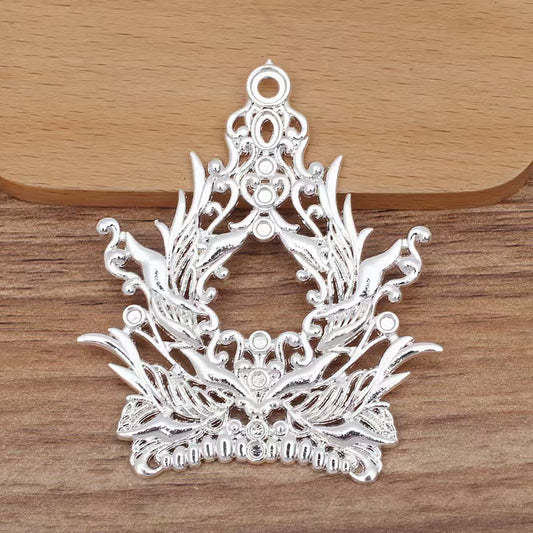 FS5286- 70*58mm Metal Charms Phoenix Pattern Metal Patches