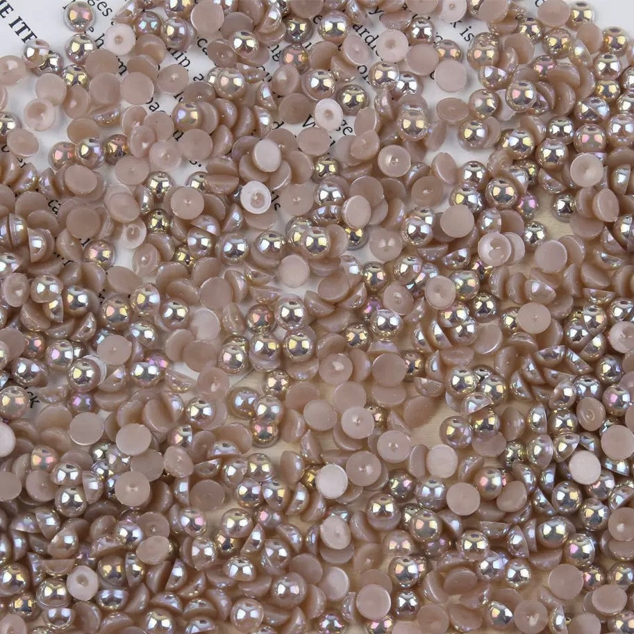 FS3639-4mm AB Half Pearl Looking Half Acrylic Pearl Patch For Making Fancy Beads Or Fancy Pen