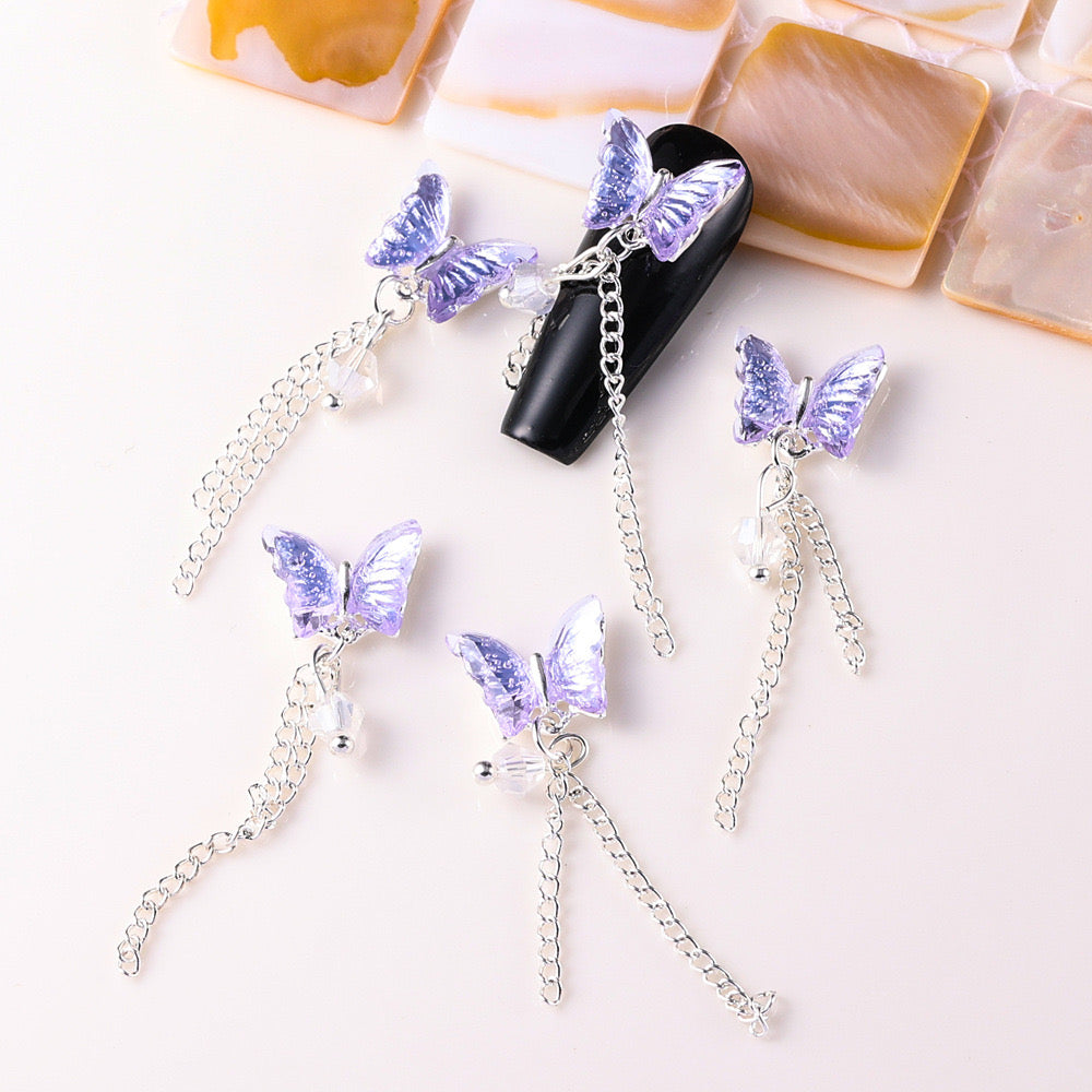 FS2732-1.2¡Á4.2cm AB Color Butterfly Nail Charms For Making Fancy Beads Or Fancy Pen
