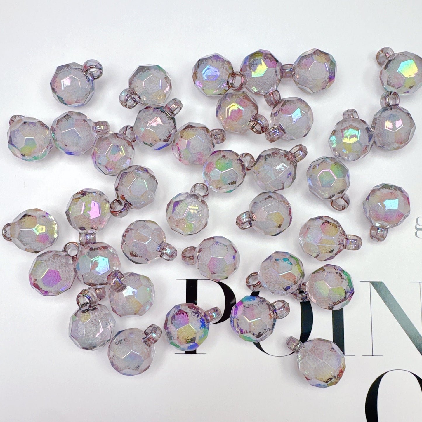 FS3930-16mm Clear Football Shape Bubble Acrylic Dangle Charms Beads For Making Car Hanger