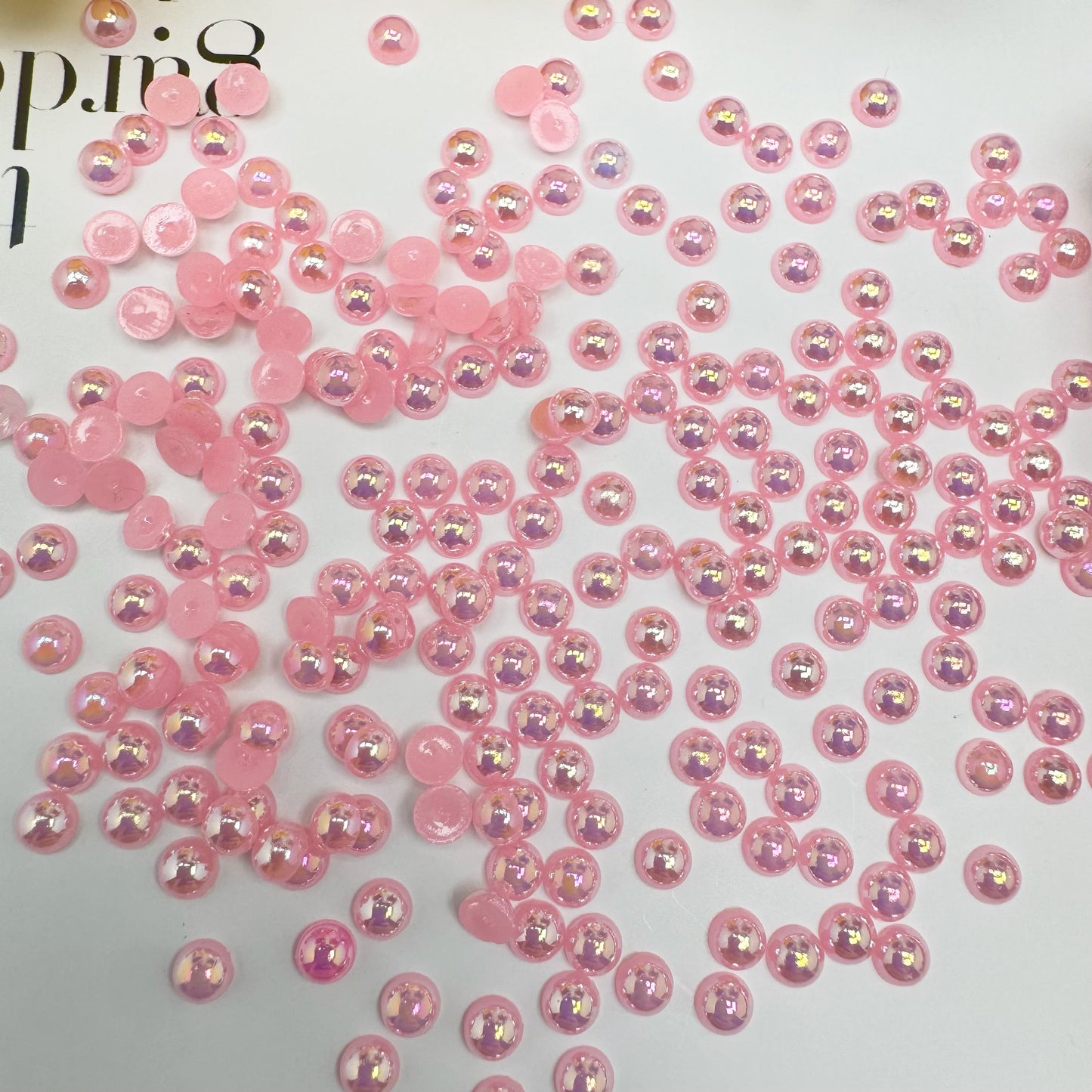 FS3639-4mm AB Half Pearl Looking Half Acrylic Pearl Patch For Making Fancy Beads Or Fancy Pen