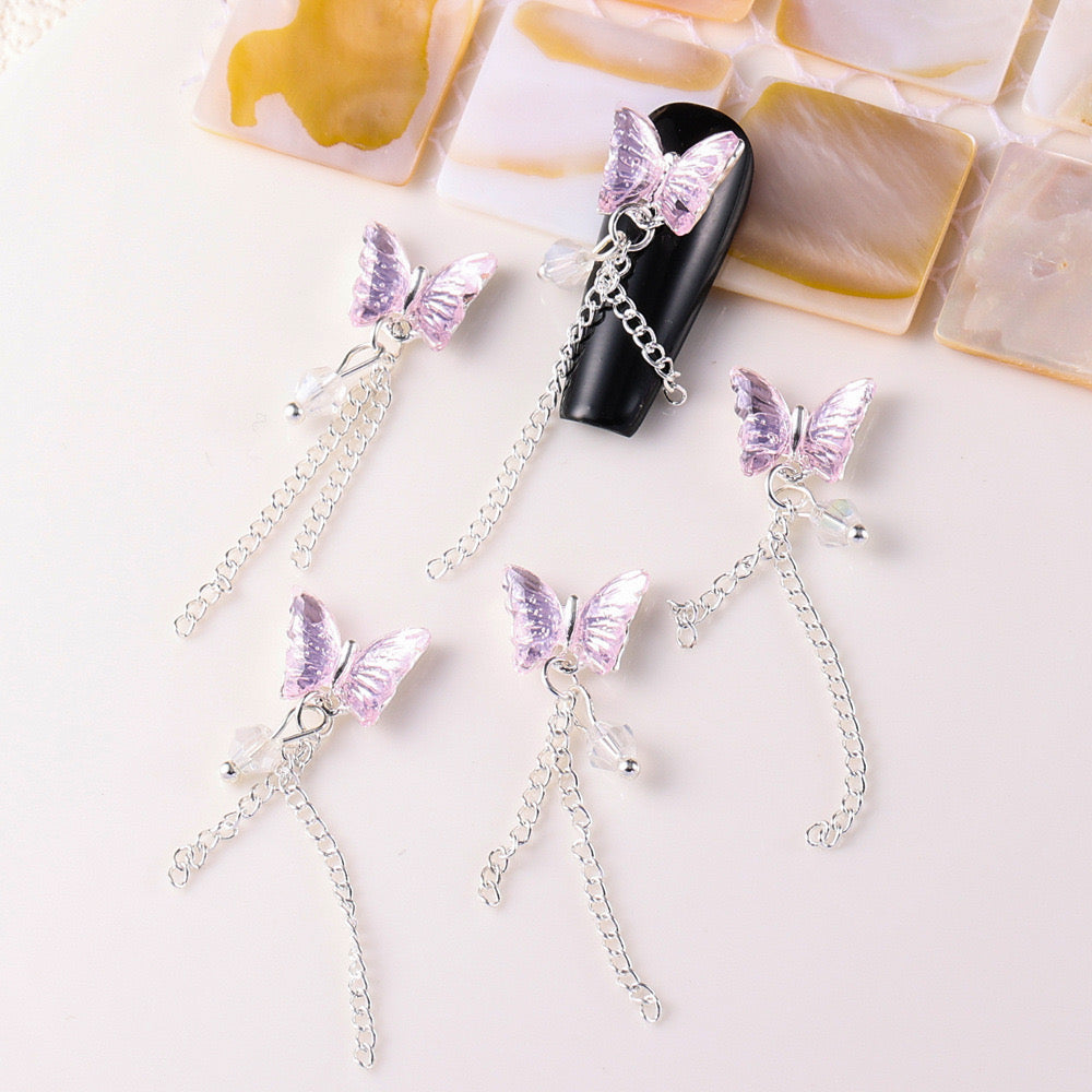 FS2732-1.2¡Á4.2cm AB Color Butterfly Nail Charms For Making Fancy Beads Or Fancy Pen