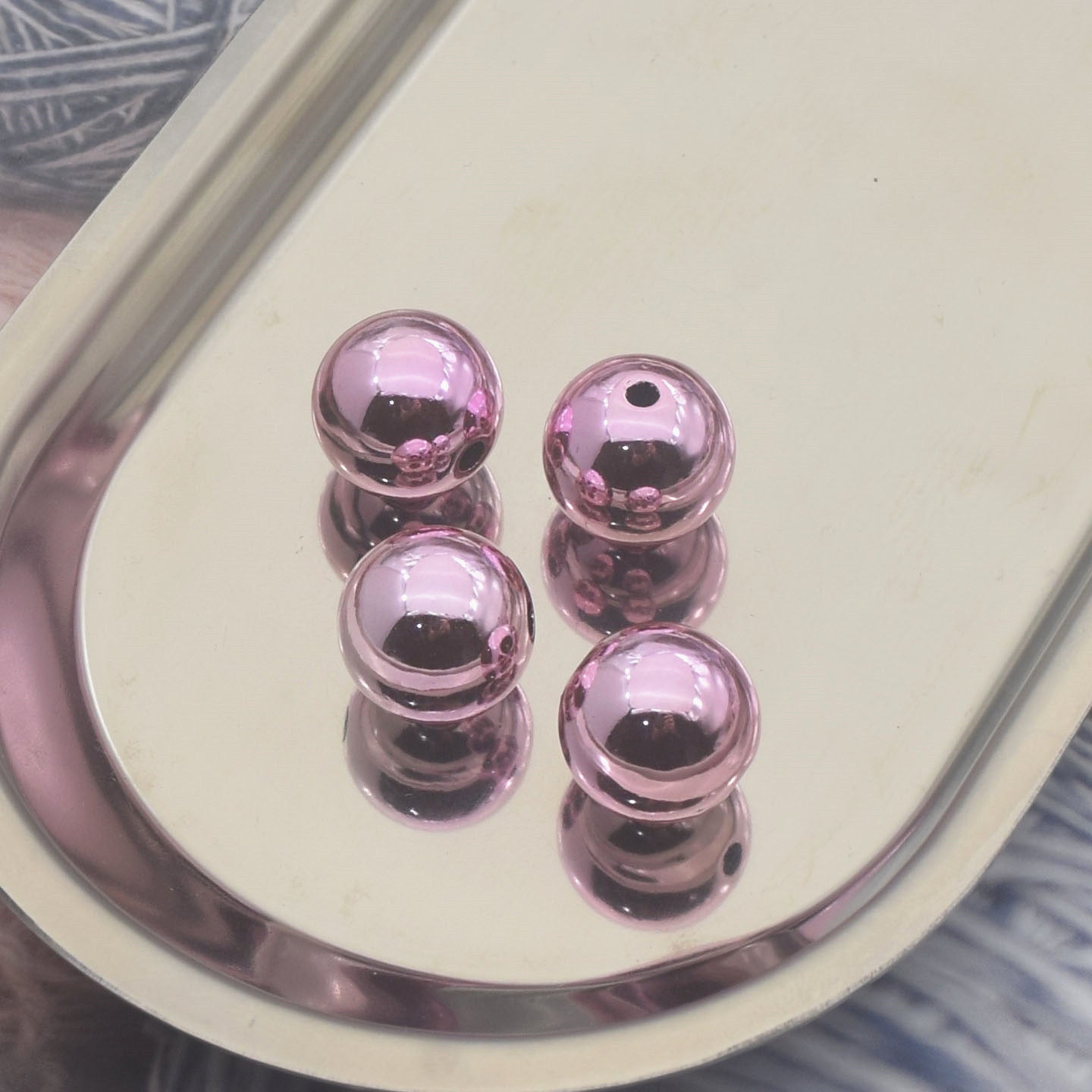 FS1709-16MM Metallic Acrylic Beads Fit For Beadable Pens