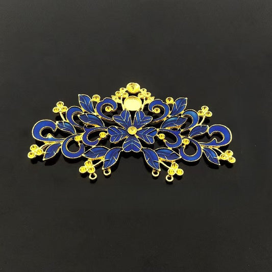 FS5298- 115*68mm Large-sized Crown Alloy Oil-dripping Flowers