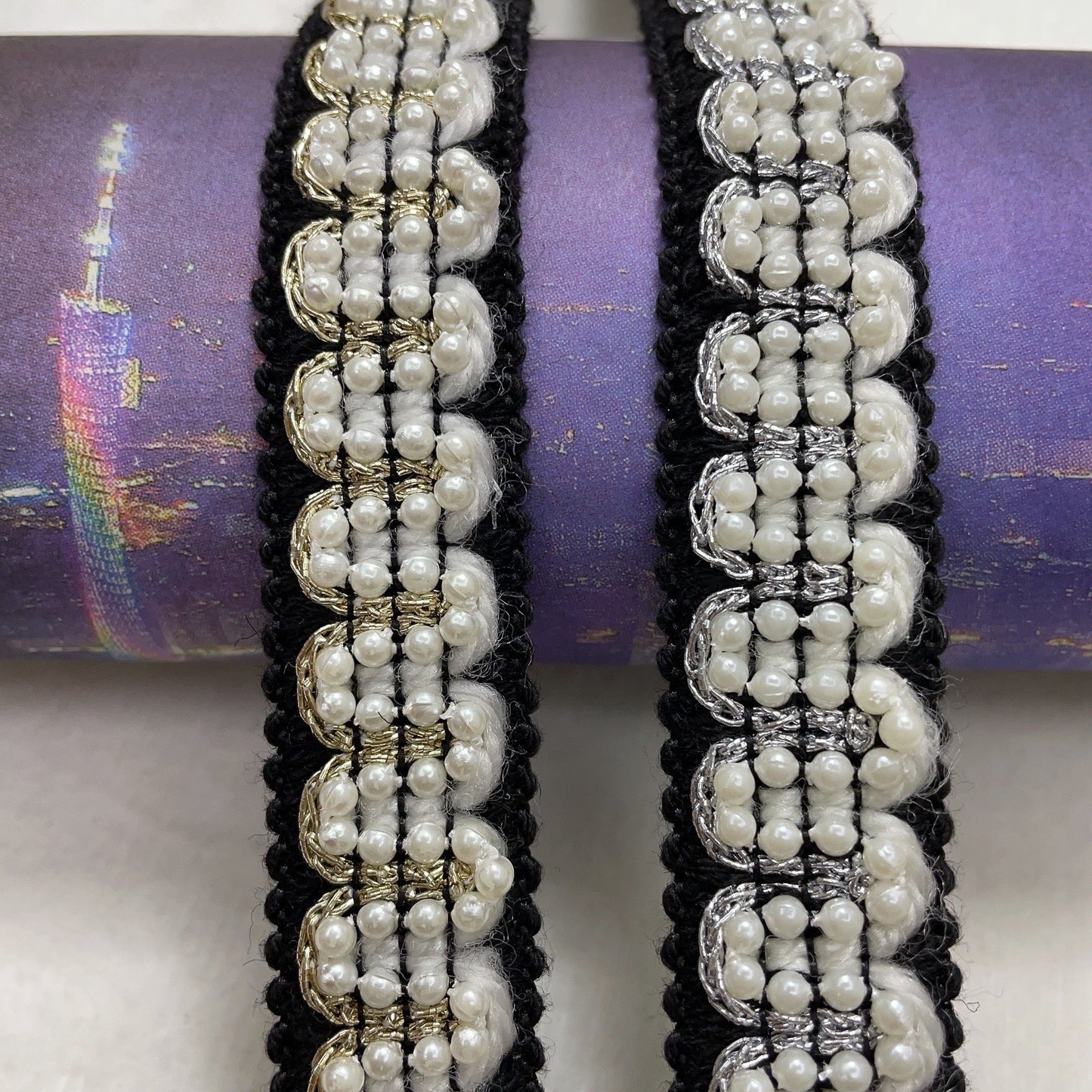 FS0066- Width 20mm Size Farbic With Pearl