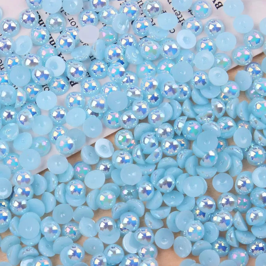 FS3639-4mm AB Half Pearl Looking Half Acrylic Pearl Patch For Making Fancy Beads Or Fancy Pen