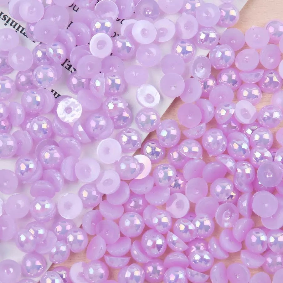 FS3639-4mm AB Half Pearl Looking Half Acrylic Pearl Patch For Making Fancy Beads Or Fancy Pen