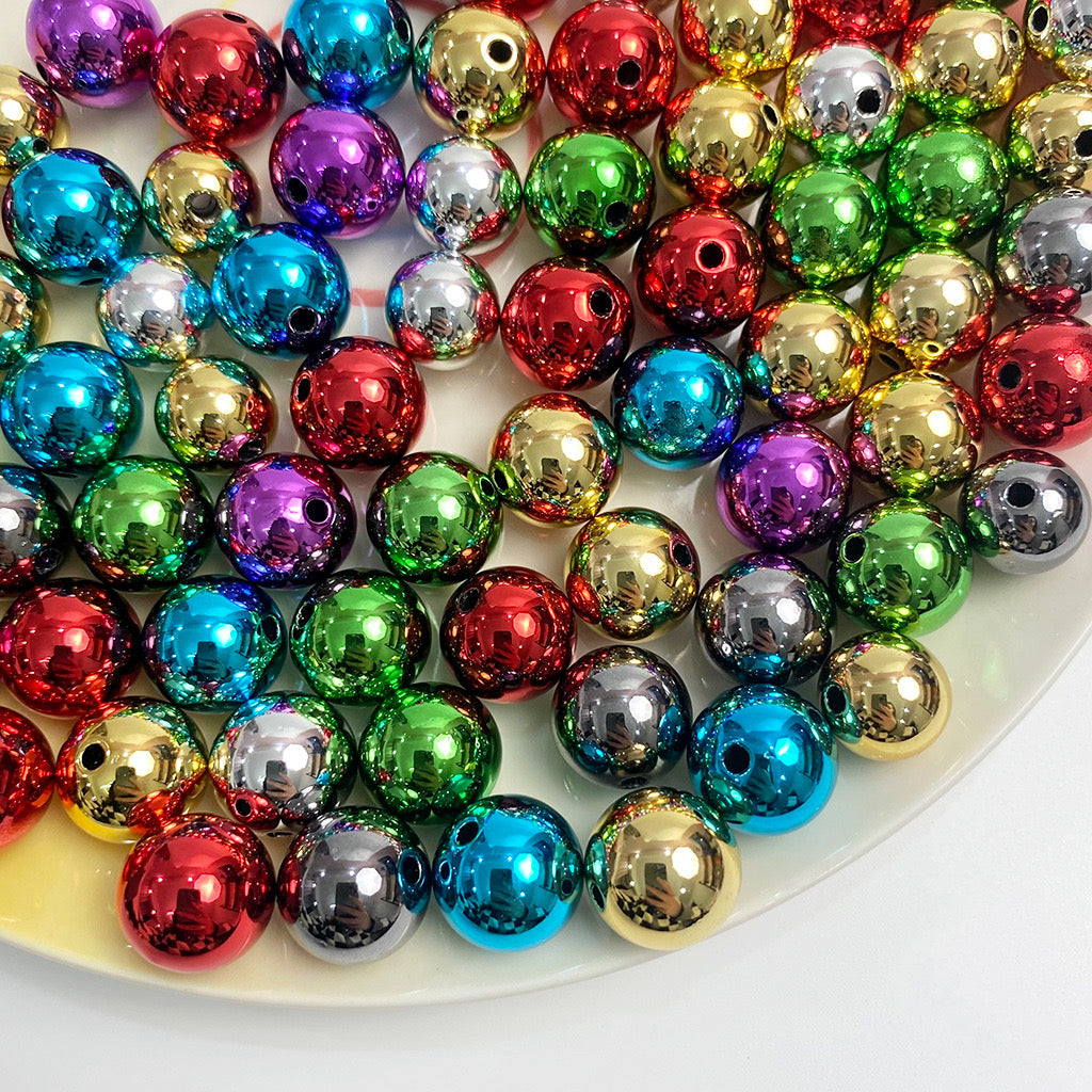 FS1709-16MM Metallic Acrylic Beads Fit For Beadable Pens