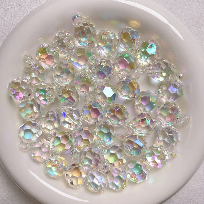 FS1565-16MM Colorful UV Multi faceted Football Dangle Hnanging Beads For Making Car Hangers