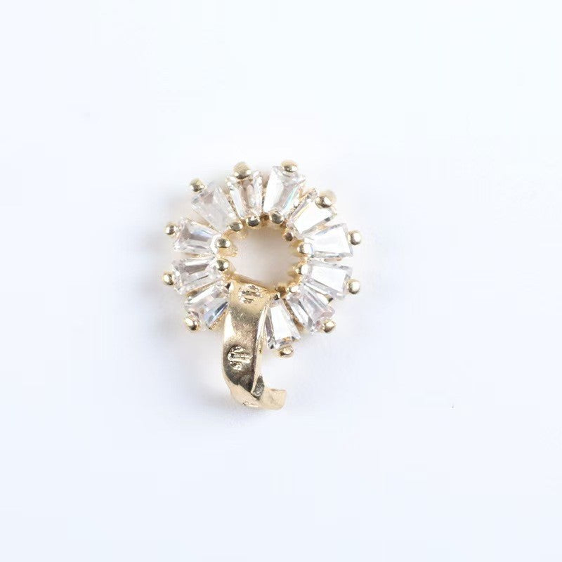 FS3993- 13*15mm Circular Cubic Zirconia Diamond Nail Stickers