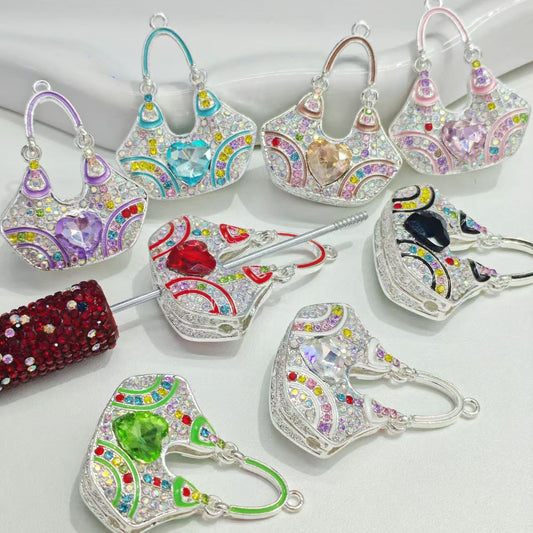 FS5554- 42*33Mm Heart Handbags Metal Beads, Love - Shaped Handbags With Metal Beads, Fit For Pen