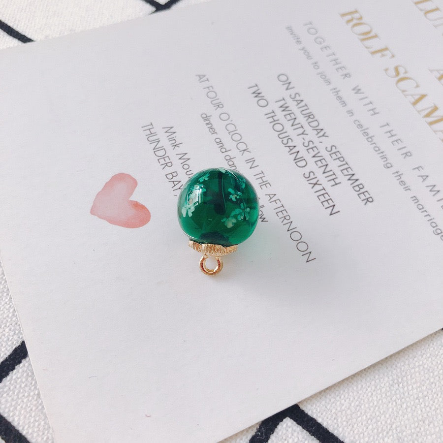 FS3460- 16MM Real Dried Flower Resin Glass Charms For Making Car Hangers